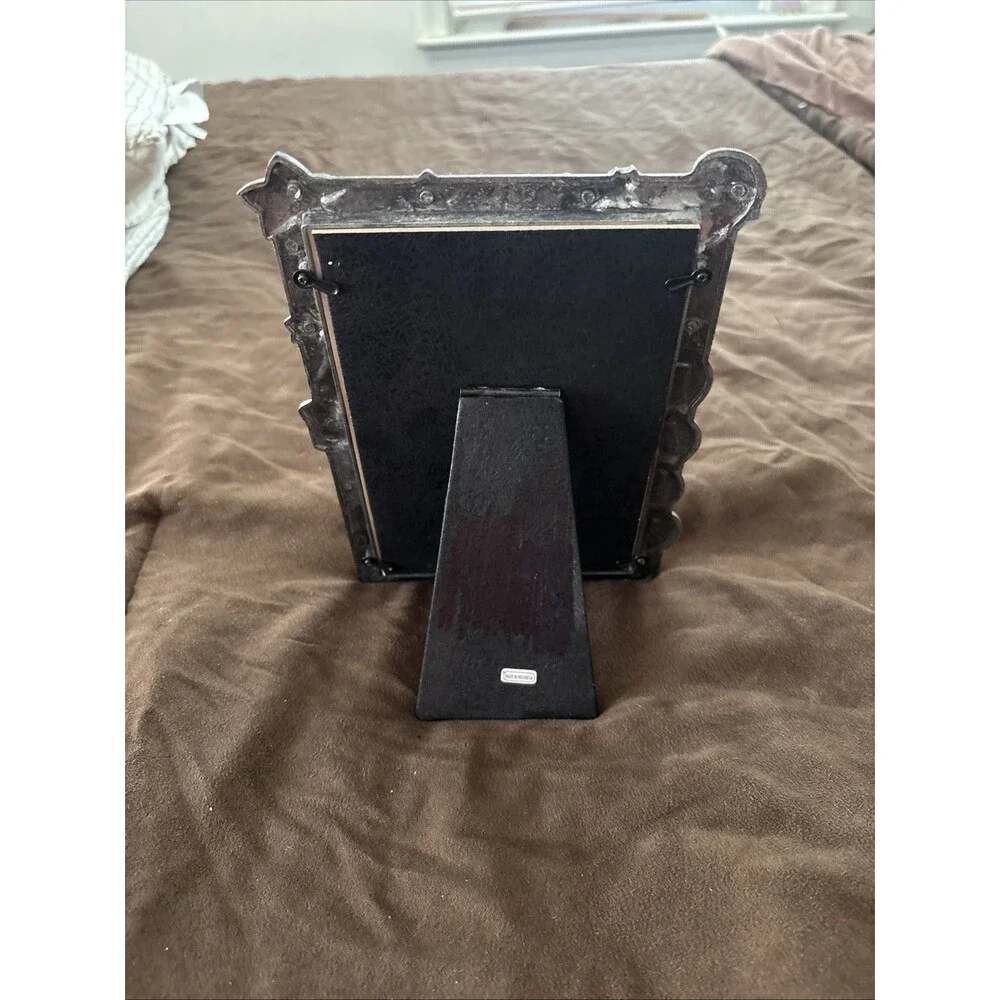 Vintage Regent Gallery Pewter Finish Double Baby Photo Frame 3.5x5 Teddy Bear